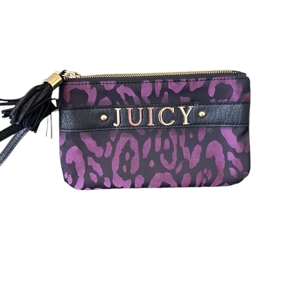 Juicy Couture Black and Purple Zebra‎ Print Wristlet